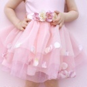 JUPE PÉTALE DE ROSE DORÉ 4-6ANS