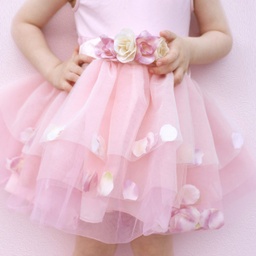 JUPE PÉTALE DE ROSE DORÉ 4-6ANS