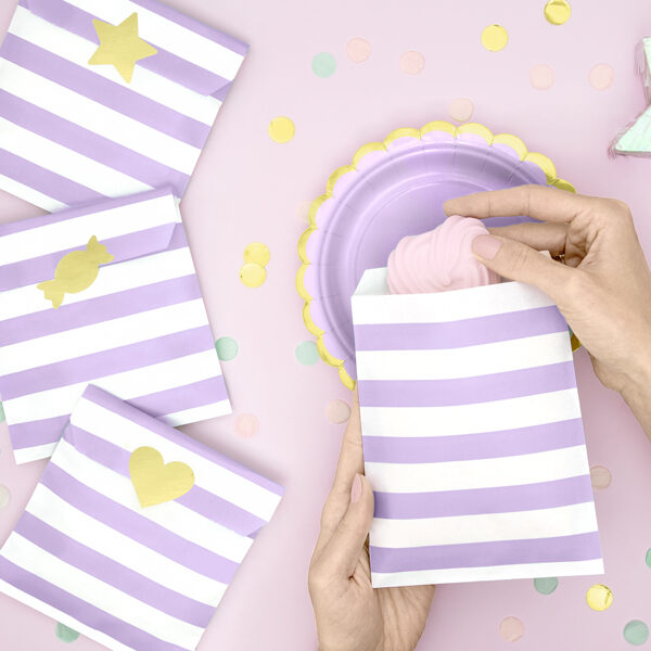 POCHETTE SURPRISE RAYURE PARME