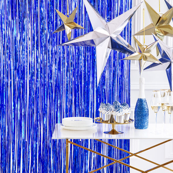 RIDEAU FÊTE BLEU FONCÉ