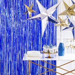 RIDEAU FÊTE BLEU FONCÉ