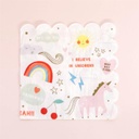 SERVIETTES "I BELIEVE IN UNICORNS" NEON