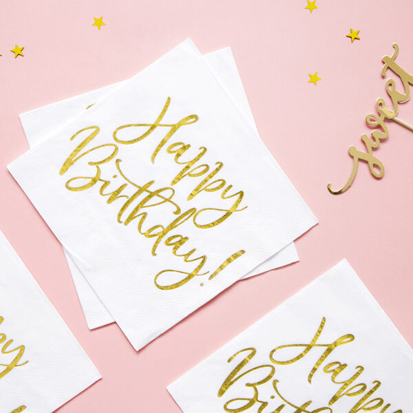 SERVIETTES HAPPY BIRTHDAY