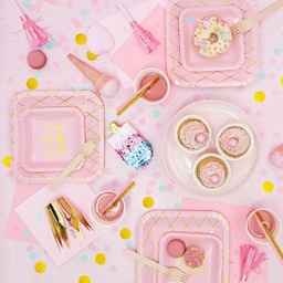SERVIETTES ROSE PASTEL