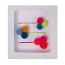 TRIO D’ÉPINGLES À CHEVEUX À POMPOMS