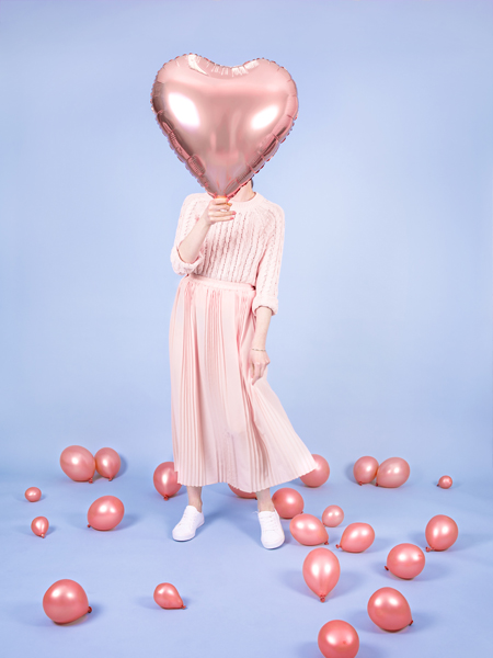 BALLON ALUMINIUM COEUR ROSE 45CM