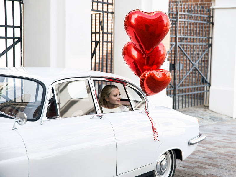 BALLON ALUMINIUM COEUR ROUGE 45CM