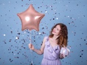 BALLON ALUMINIUM OR ROSE 48CM
