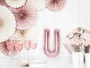 BALLON LETTRE « U » OR ROSE