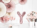 BALLON LETTRE « Y » OR ROSE