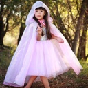 CAPE DE ROYAUTÉ ROSE ARGENTÉ 5-7 ANS
