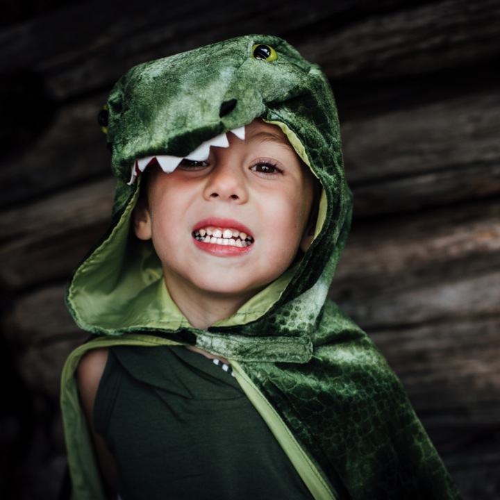CAPE À CAPUCHE T-REX 4-6ANS