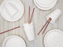 GOBELETS BLANCHE PASTEL POIS OR ROSE