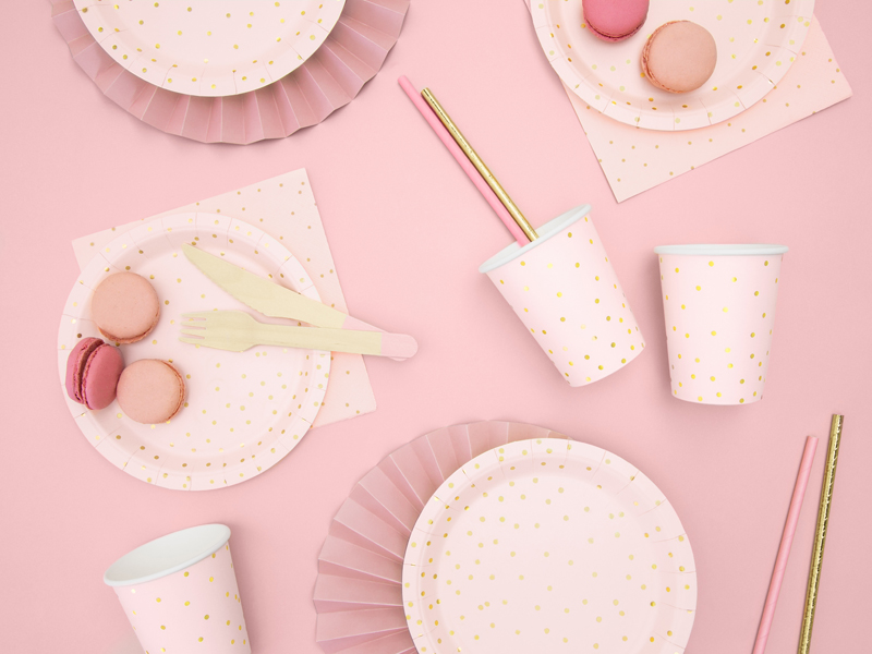 GOBELETS ROSE PASTEL POIS OR