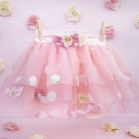 JUPE PÉTALE DE ROSE DORÉ 4-6ANS