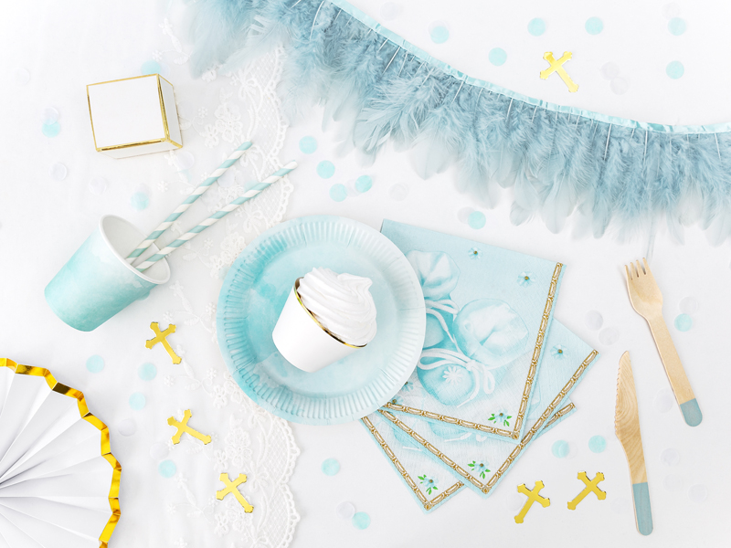 PAILLES RAYURES BLEU PASTEL