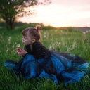 ROBE ET BANDEAU LUNA "LA SORCIÈRE DE MINUIT" 5-6ANS