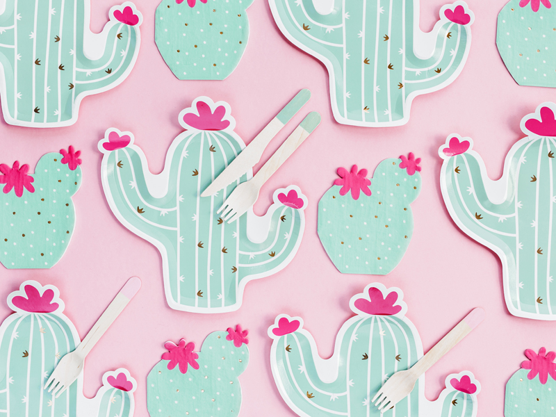 ASSIETTES CACTUS PASTEL