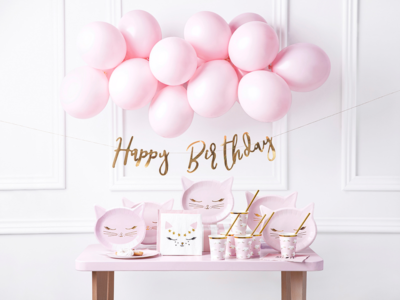 ASSIETTES CHAT ROSE PASTEL