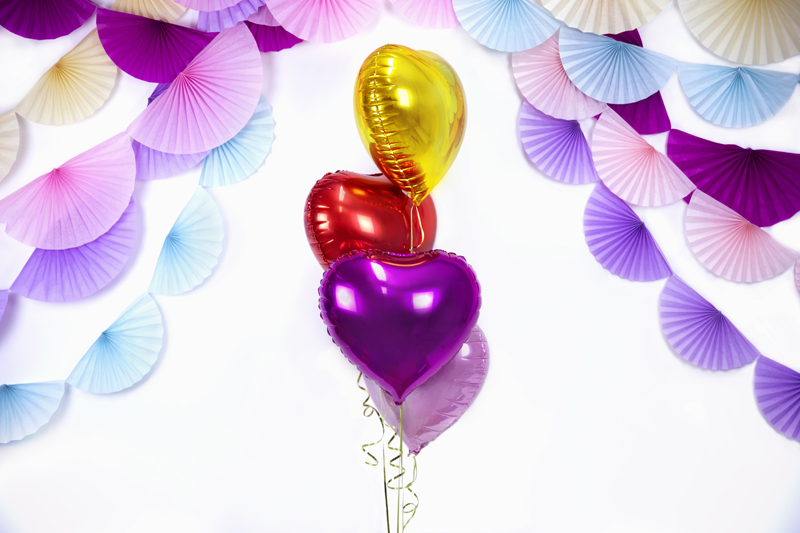 BALLON ALUMINIUM COEUR FUSCHIA 45CM