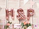 BALLON LETTRE « M » OR ROSE
