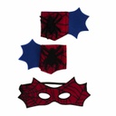 ENSEMBLE CAPE SPIDERMAN AVEC MASQUE ET POIGNETS 3-4ANS