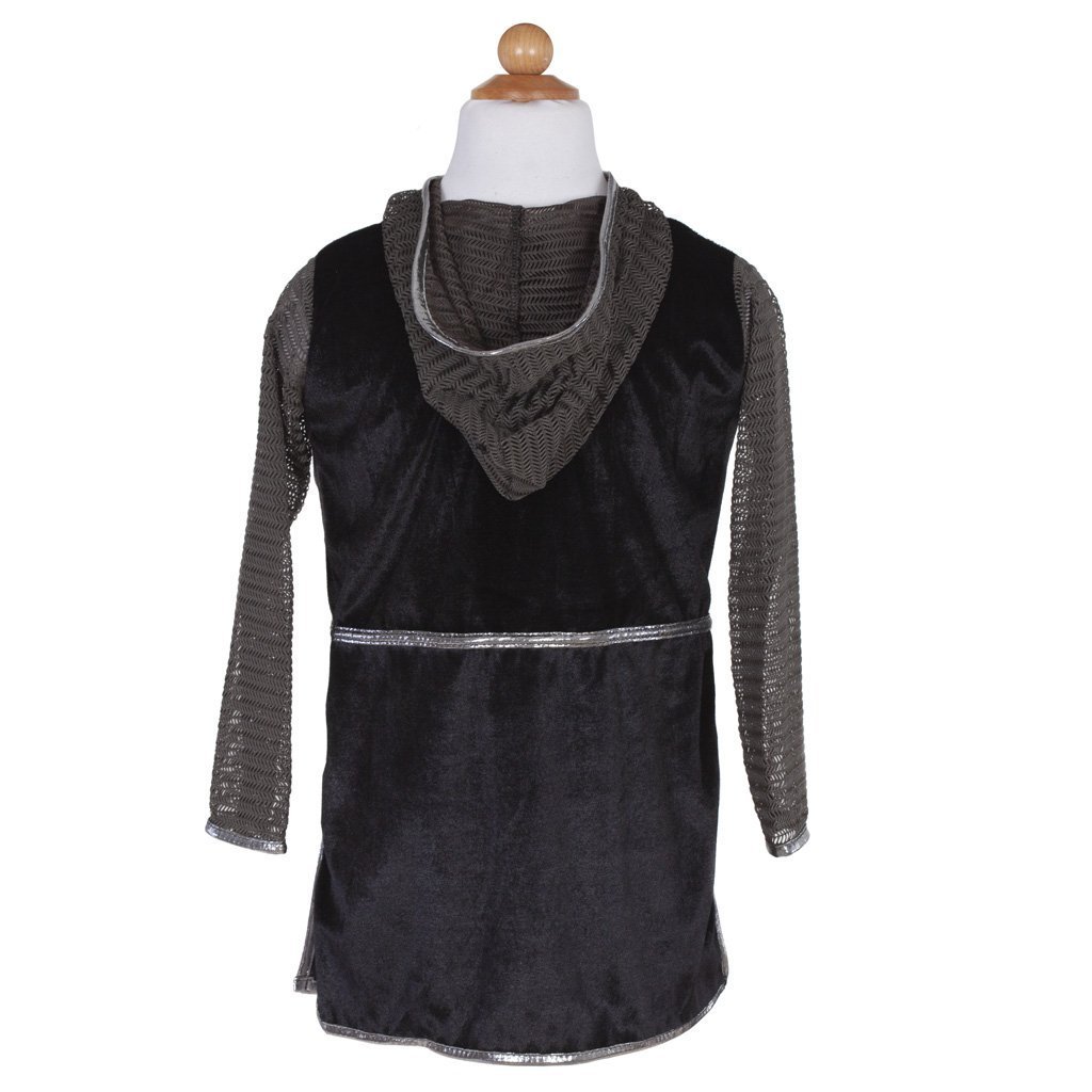 ENSEMBLE CHEVALIER ARGENTÉ AVEC TUNIQUE, CAPE ET COURONNE 5-6ANS