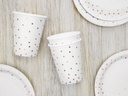 GOBELETS BLANCHE PASTEL POIS OR ROSE