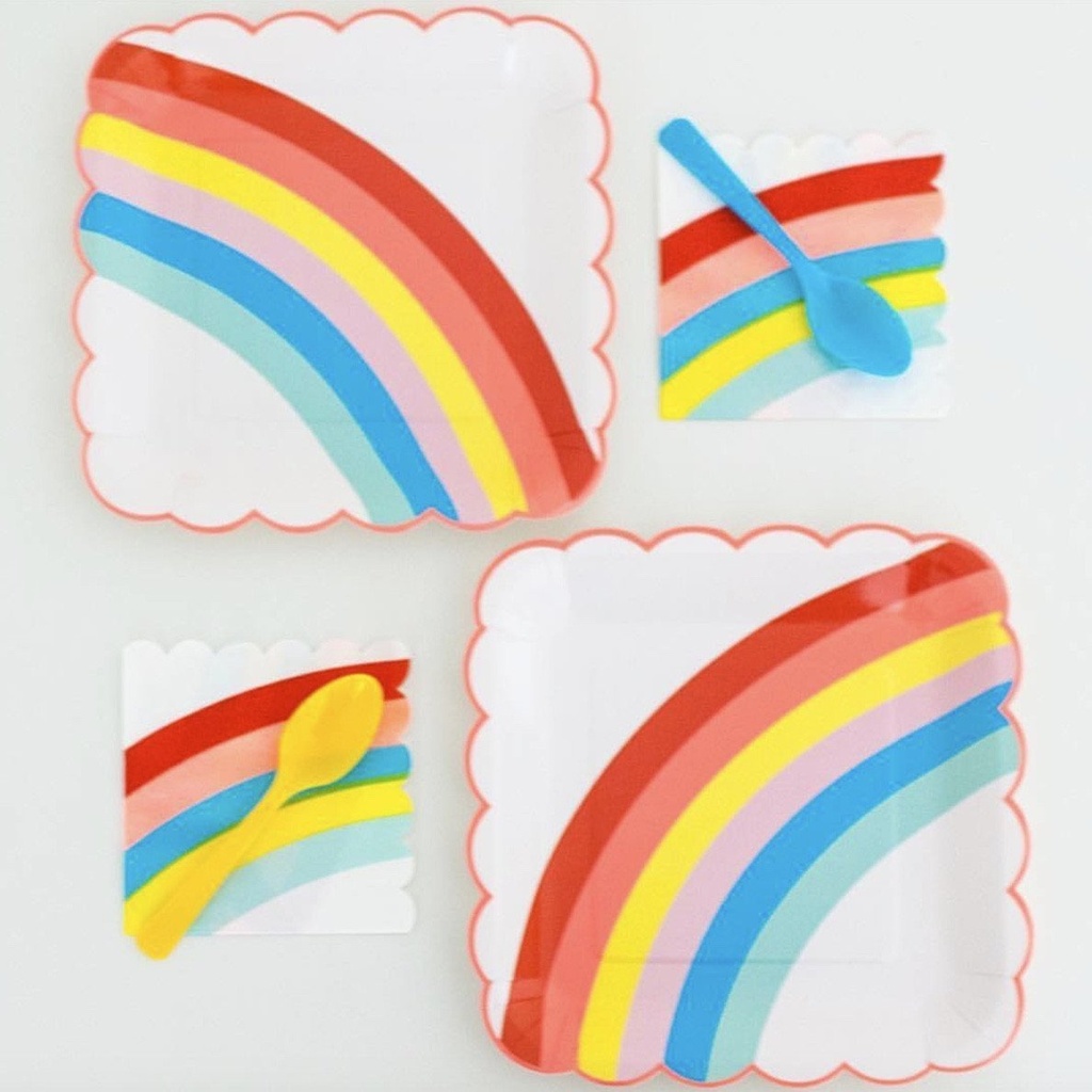 GRANDES ASSIETTES ARC-EN-CIEL NEON