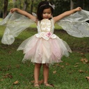 ROBE FÉE PRINCESSE ROSE DORÉ  5-6 ANS