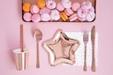 SERVIETTES BLANCHE PASTEL POIS OR ROSE