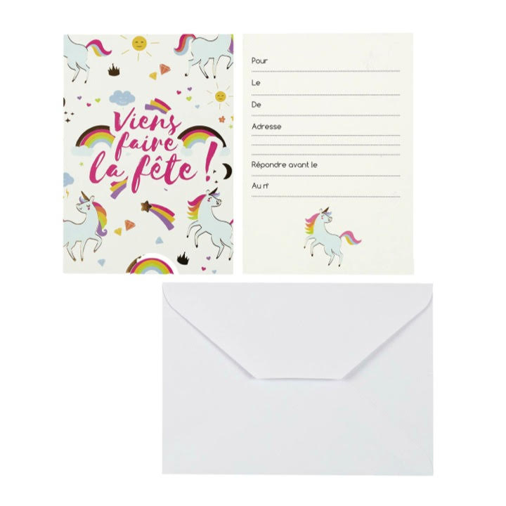 CARTE INVITATION LICORNE