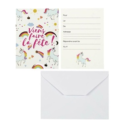 CARTE INVITATION LICORNE