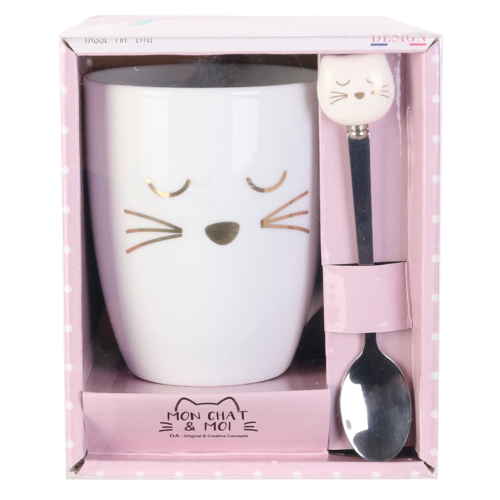 MUG AVEC CUILLERE CHAT