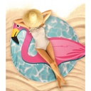 DRAP DE PLAGE 150CM FLAMANT