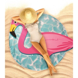 DRAP DE PLAGE 150CM FLAMANT