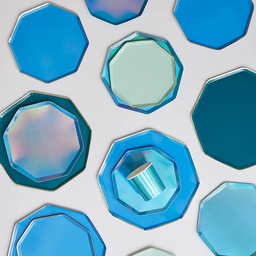 ASSIETTES BLEU HOLOGRAPHIQUE