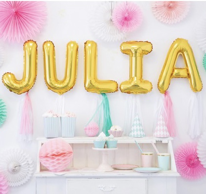 BALLON LETTRE « J » OR 35cm