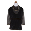 ENSEMBLE CHEVALIER OR AVEC TUNIQUE, CAPE ET COURONNE 5-6ANS