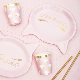 ASSIETTES CHAT ROSE PASTEL