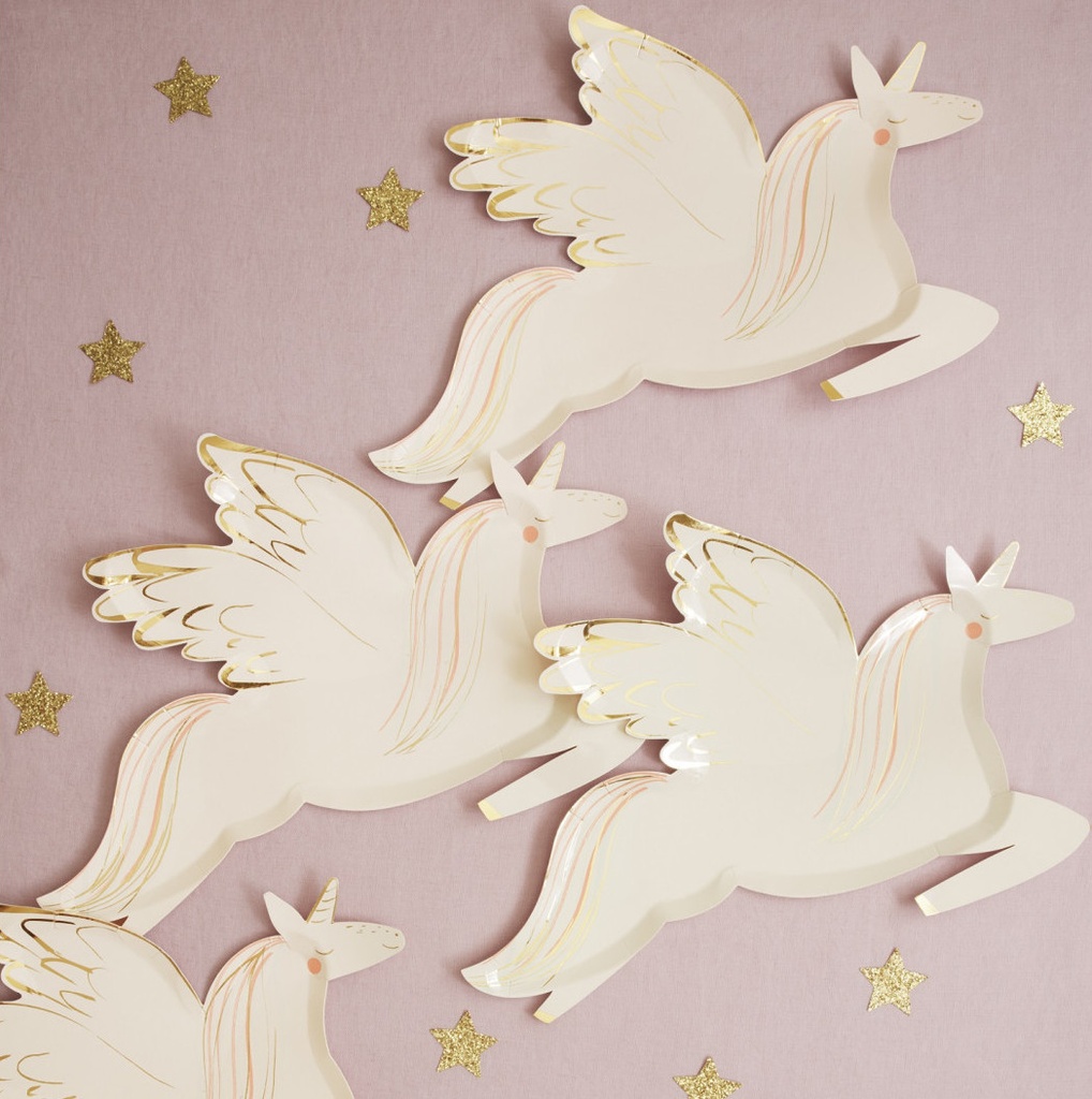 ASSIETTES LICORNE QUI VOLE