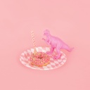 ASSIETTES LOSANGES ROSES