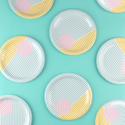 ASSIETTES RAYURES PASTELS