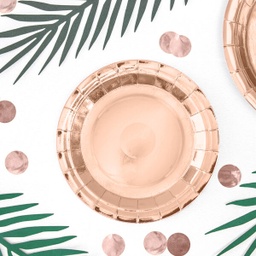 ASSIETTES RONDES OR ROSE