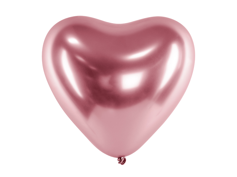 BALLON CHROMÉ OR ROSE COEUR