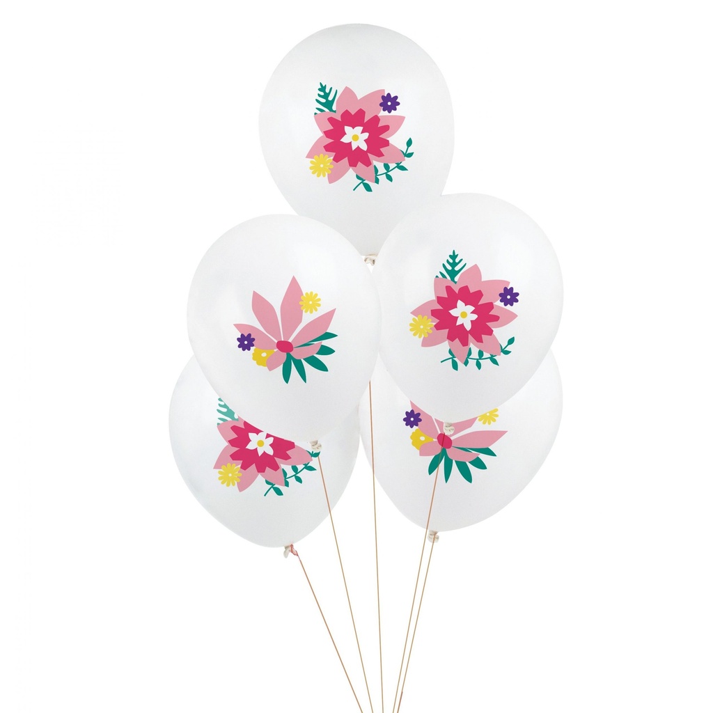 5 BALLONS FLEURS