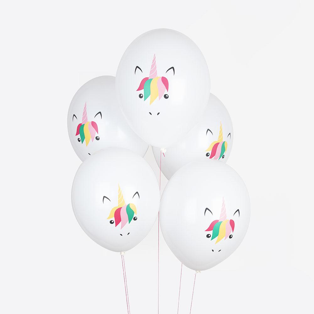 5 BALLONS MINI LICORNE