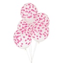 5 BALLONS IMPRIMÉS CONFETTIS - FUSCHIA