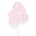 5 BALLONS IMPRIMÉS CONFETTIS - ROSE