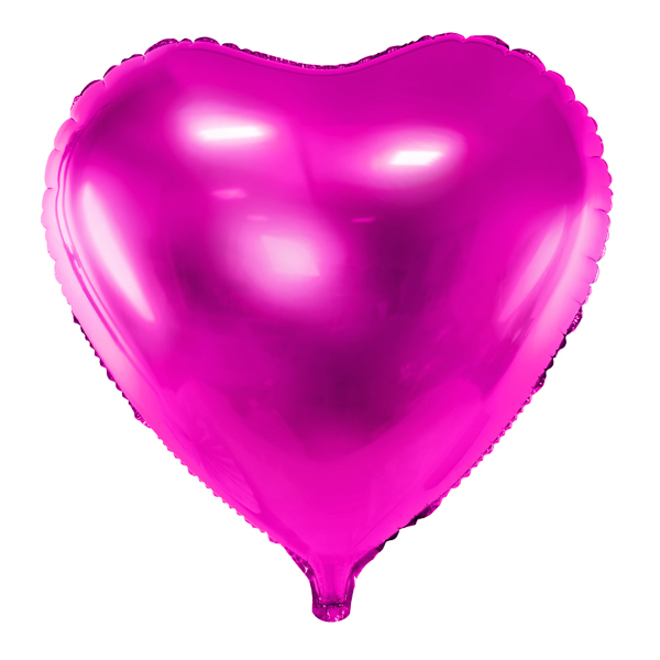 BALLON ALUMINIUM COEUR FUSCHIA 45CM
